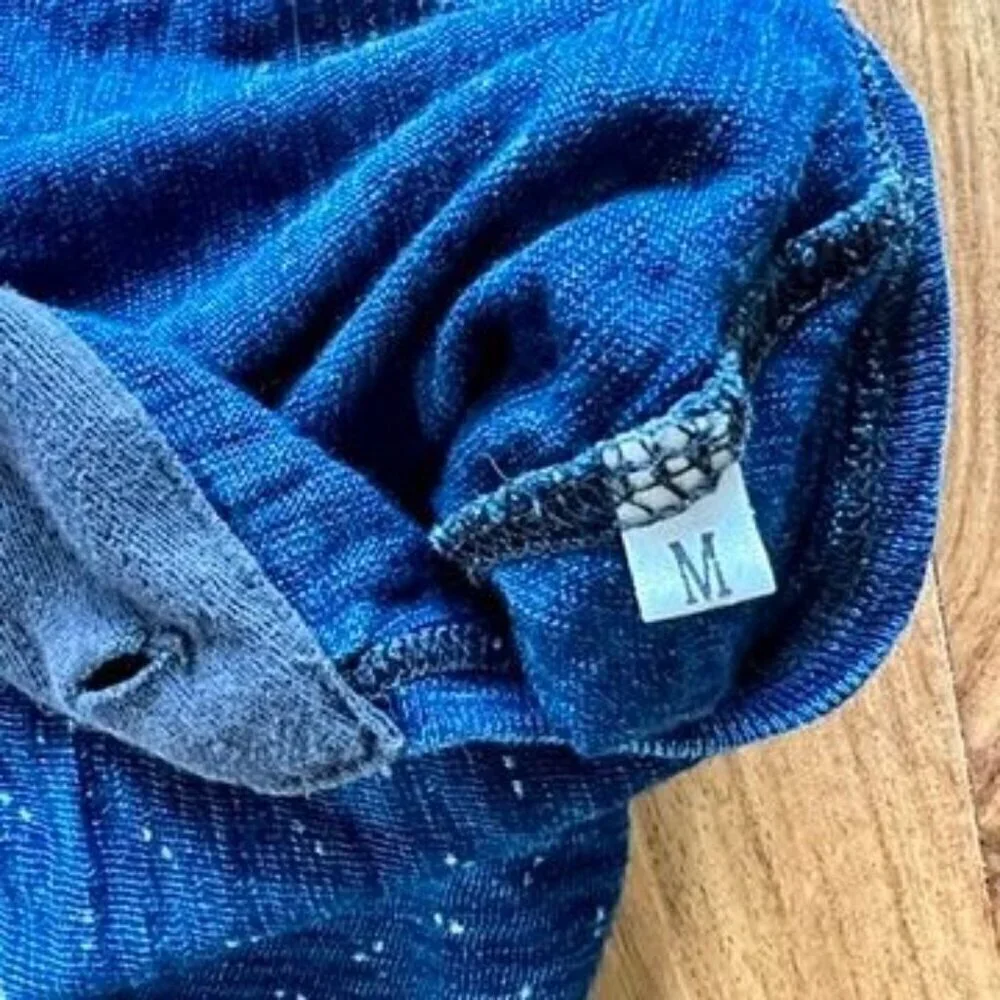 J. Crew Indigo Blue Dotted Short Sleeved Henley Shirt